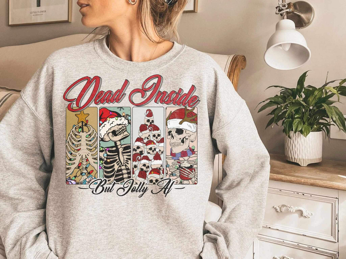 Dead inside but jolly AF (Christmas skellie scenes) 15237 DTF Transfer
