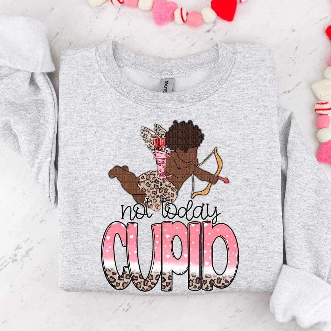 Not today cupid (dark angel with pink white and leopard font) 15278 DTF Transfe