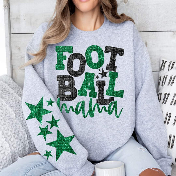 Football mama black and green FRONT ONLY (SDD) 35301 DTF transfer