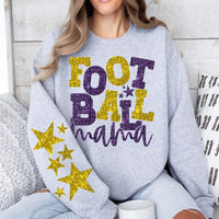 Football mama gold and purple FRONT ONLY (SDD) 35299 DTF transfer