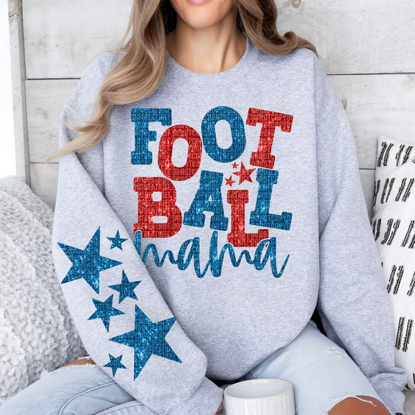 Football mama red and blue FRONT ONLY (SDD) 35298 DTF transfer
