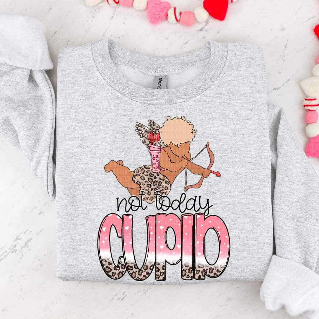 Not today cupid (LIGHT angel with pink white and leopard font) 15277 DTF Transfer