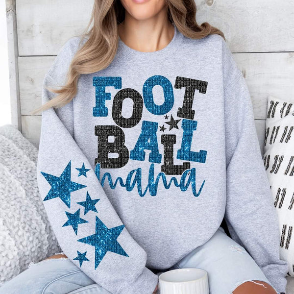 Football mama black and blue FRONT ONLY (SDD) 35294 DTF transfer