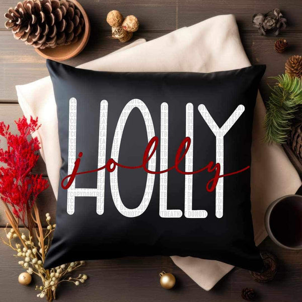Holly jolly (white and red font) 15336 DTF Transfer