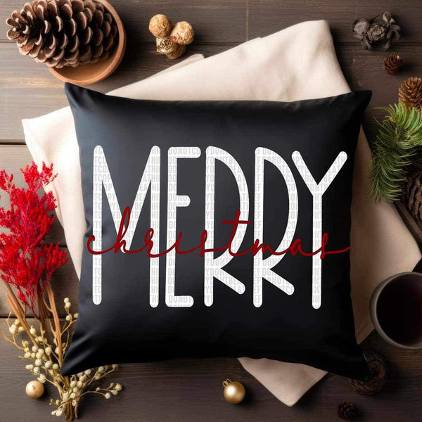 Merry Christmas (white and red font) 15337 DTF Transfer
