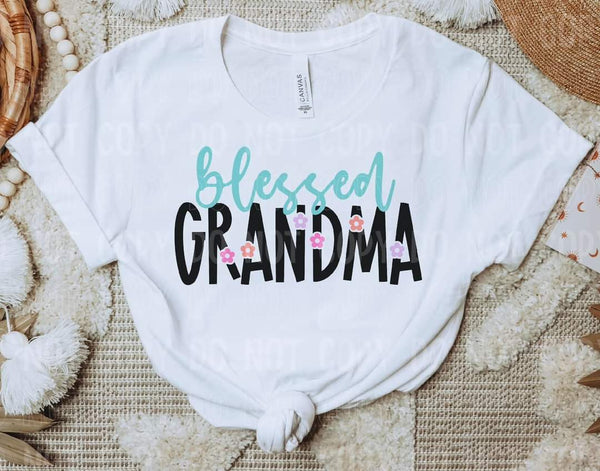 Blessed grandma blue and black font (NAN) 35338 DTF transfe