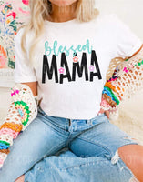 Blessed mama blue and black font (NAN) 35337 DTF transfer