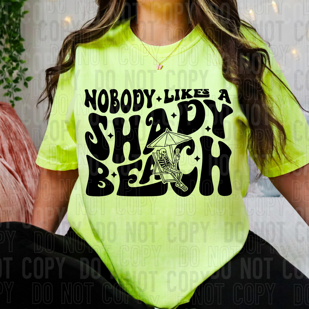 Nobody likes a shady beach BLACK (SBB) 35351 DTF transfer