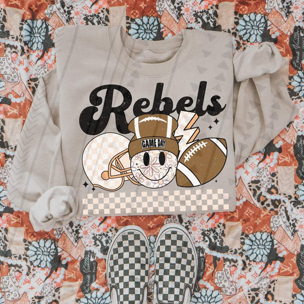 Rebels football retro 35376 DTF transfer