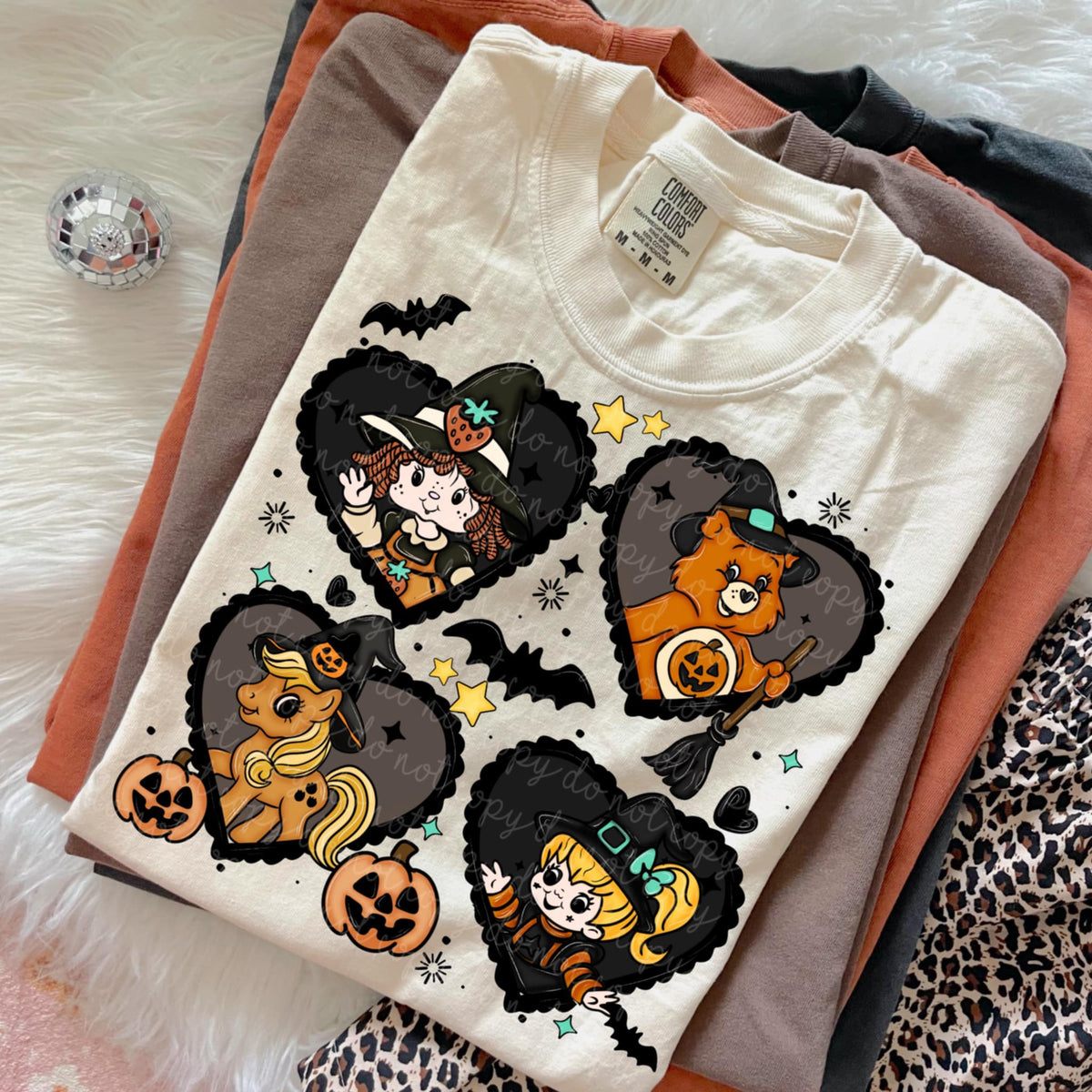 Black Heart Frames with bears and girls DTF transfer