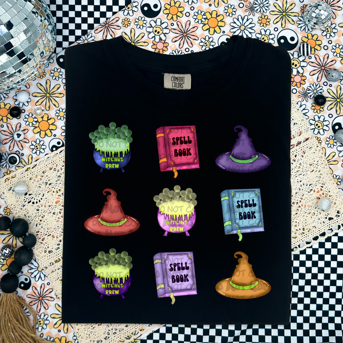 Spell book and witch brew collage (LANE) 45130 DTF transfer