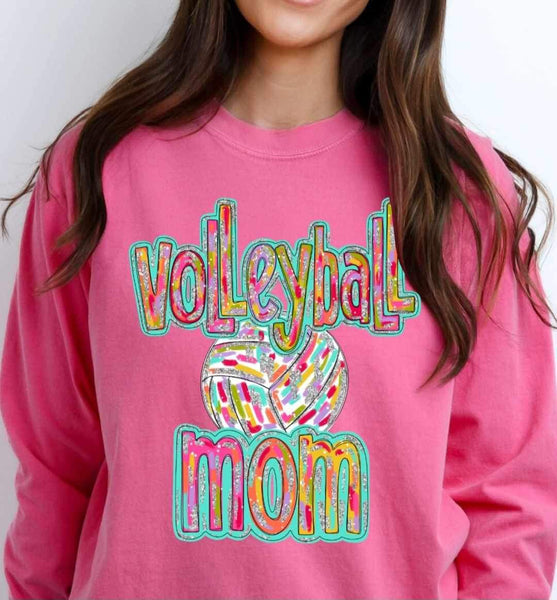 Volleyball mom tie dye font 25400 DTF transfer