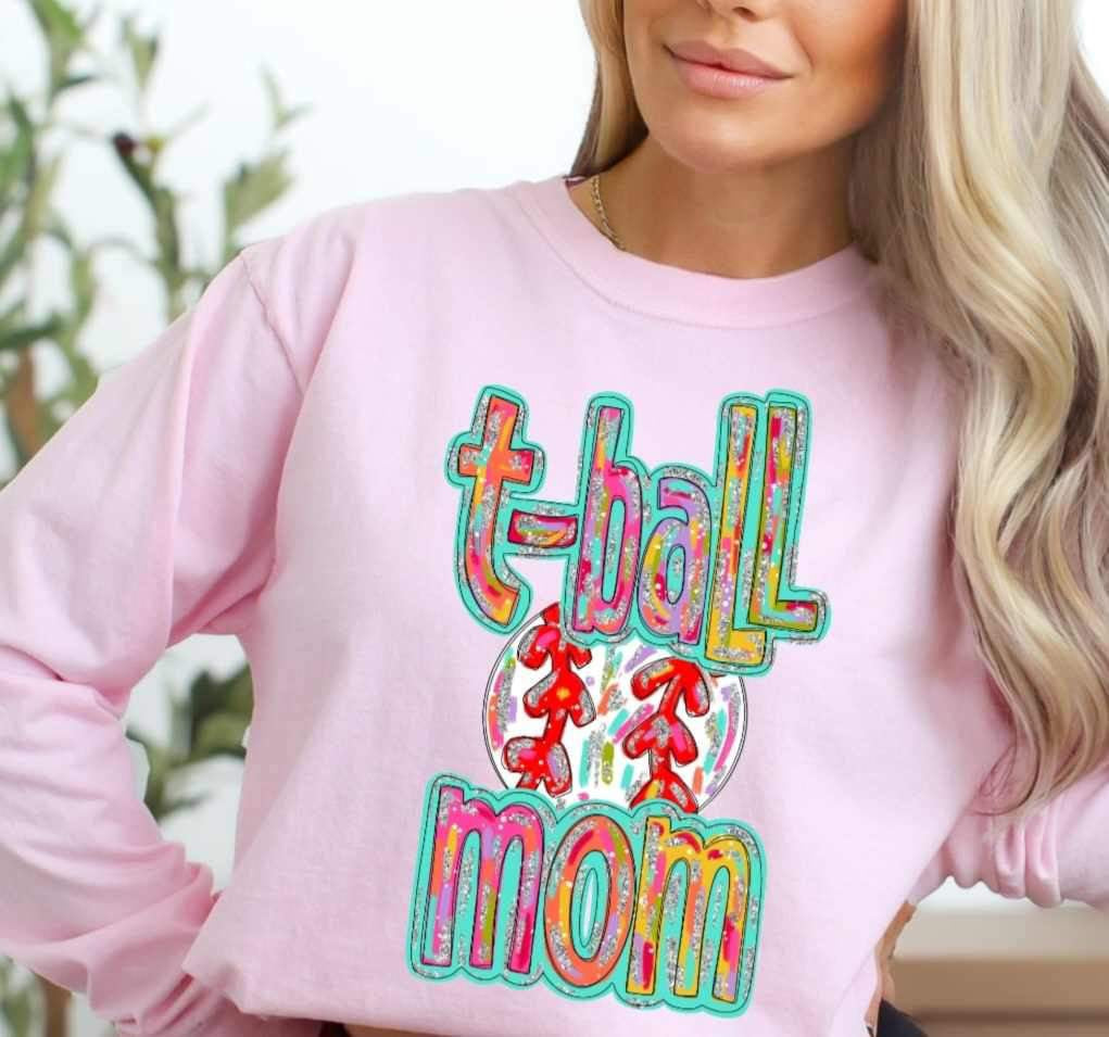 T-ball mom tie dye font 25399 DTF transfer