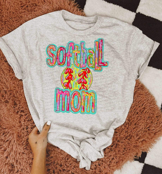 Softball mom tie dye font 25398 DTF transfer