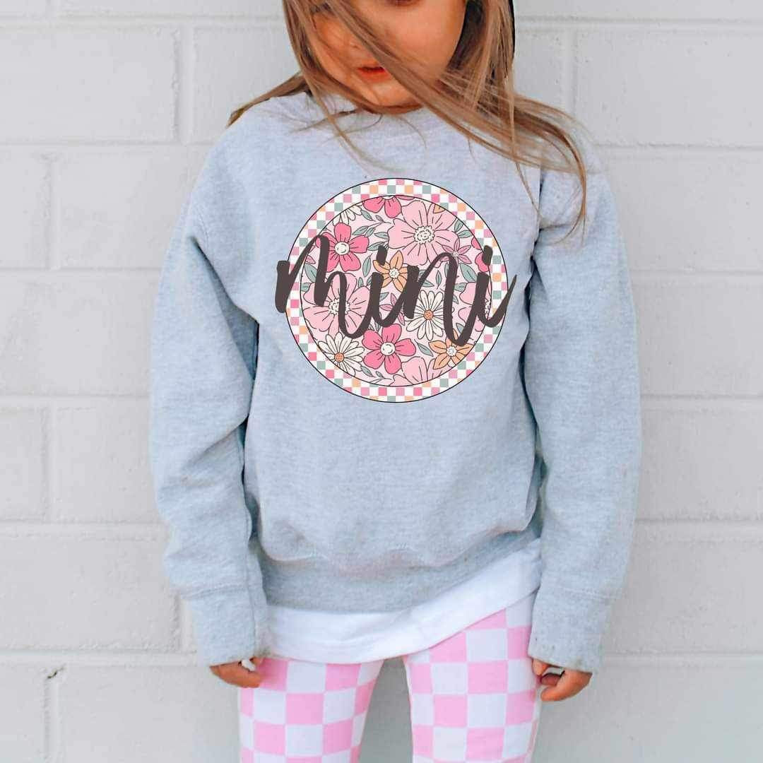 Mini pink floral circle 25421 DTF transfer