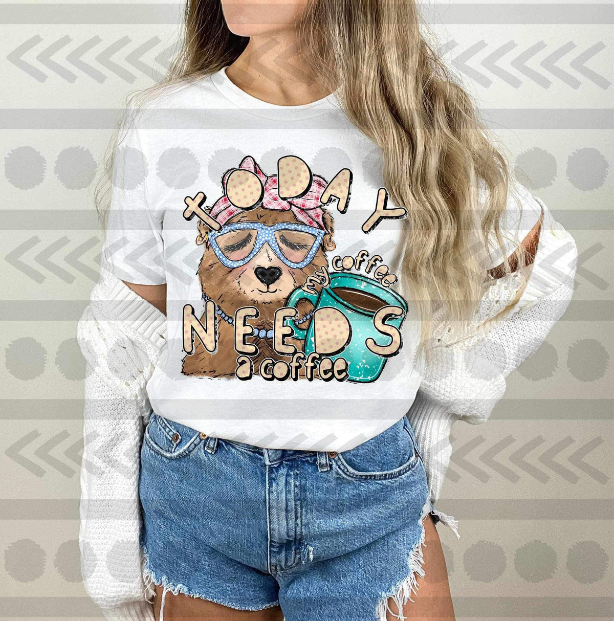 Today my coffee needs a coffee (bear with coffee) 15413 DTF Transfer