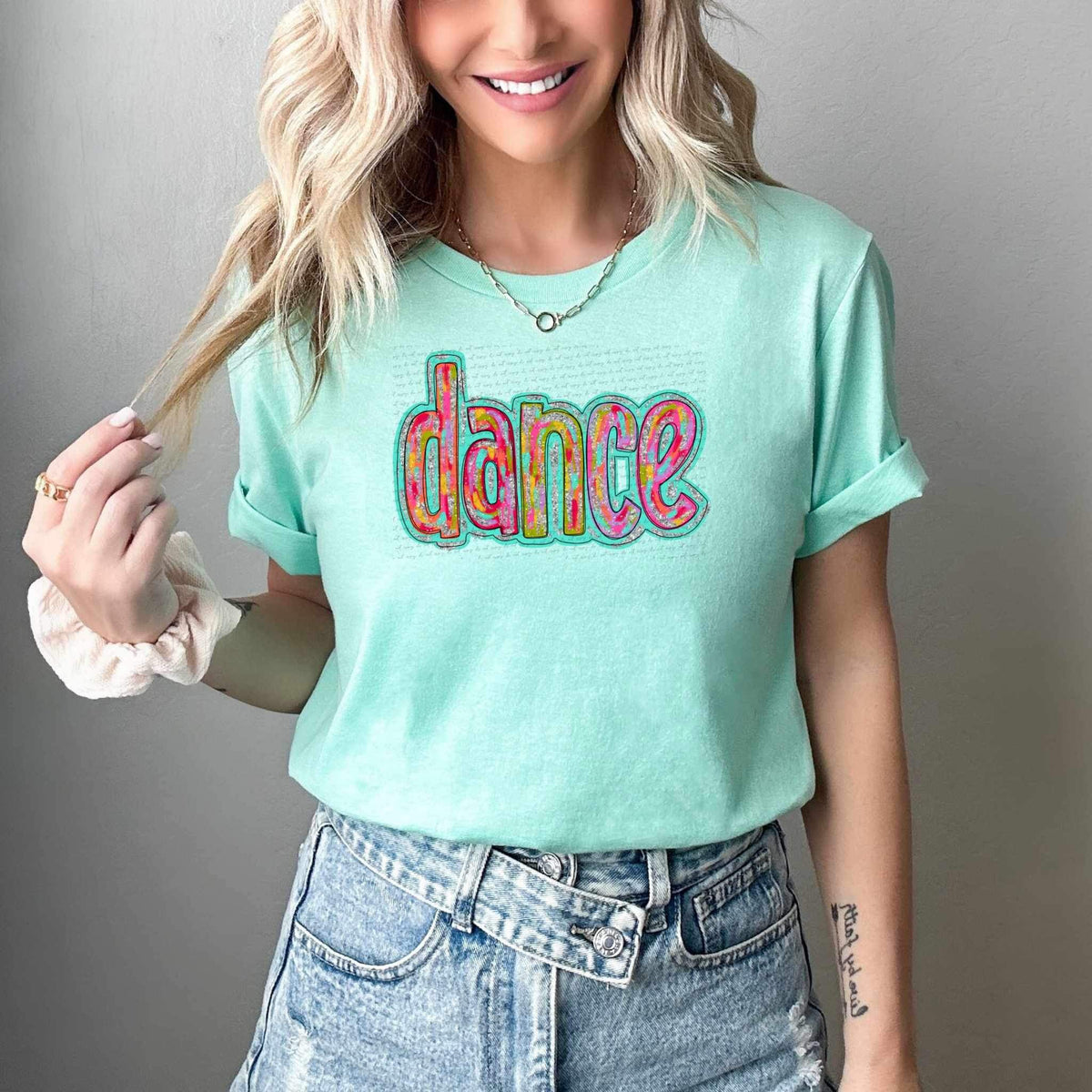 Dance tie dye font 25429 DTF transfer