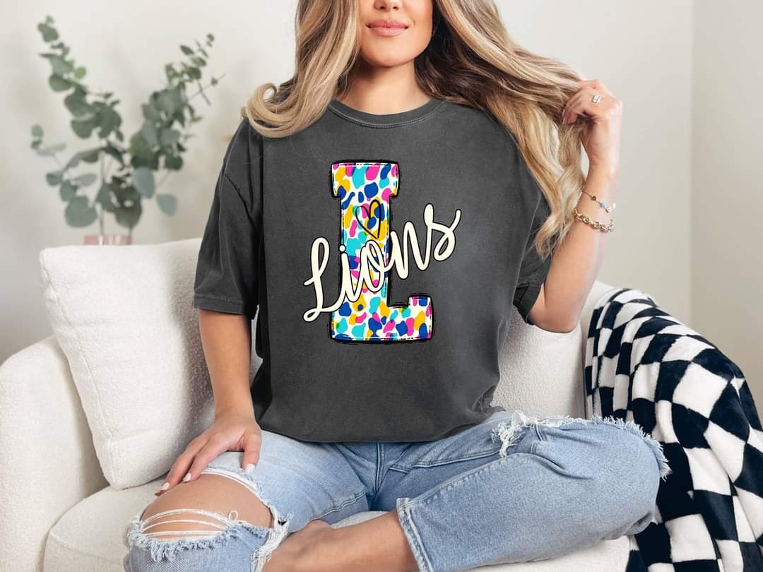 L lions colorful dots (S&G) 35388 DTF transfer