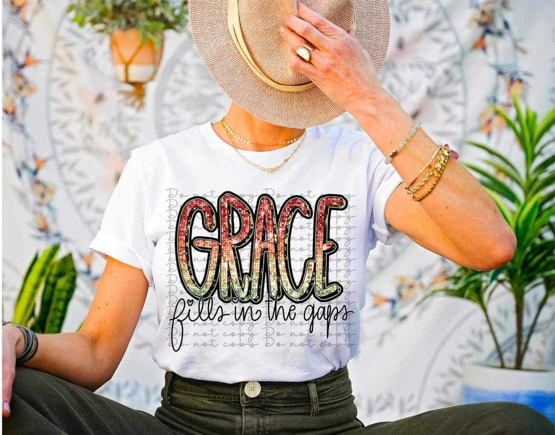 Grace fills in the gaps (colorful sequin) 15377 DTF Transfer