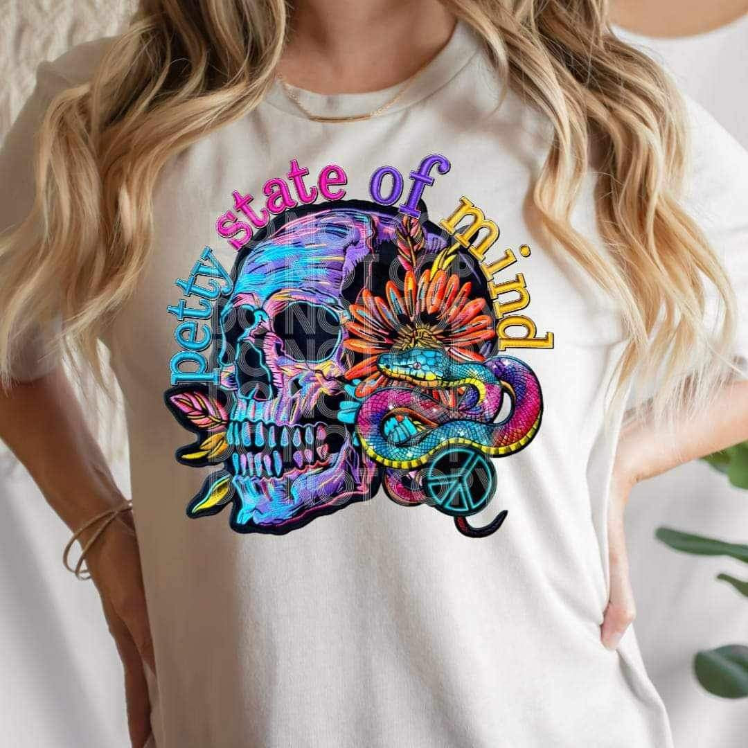 Petty state of mind skull 25452 DTF transfer