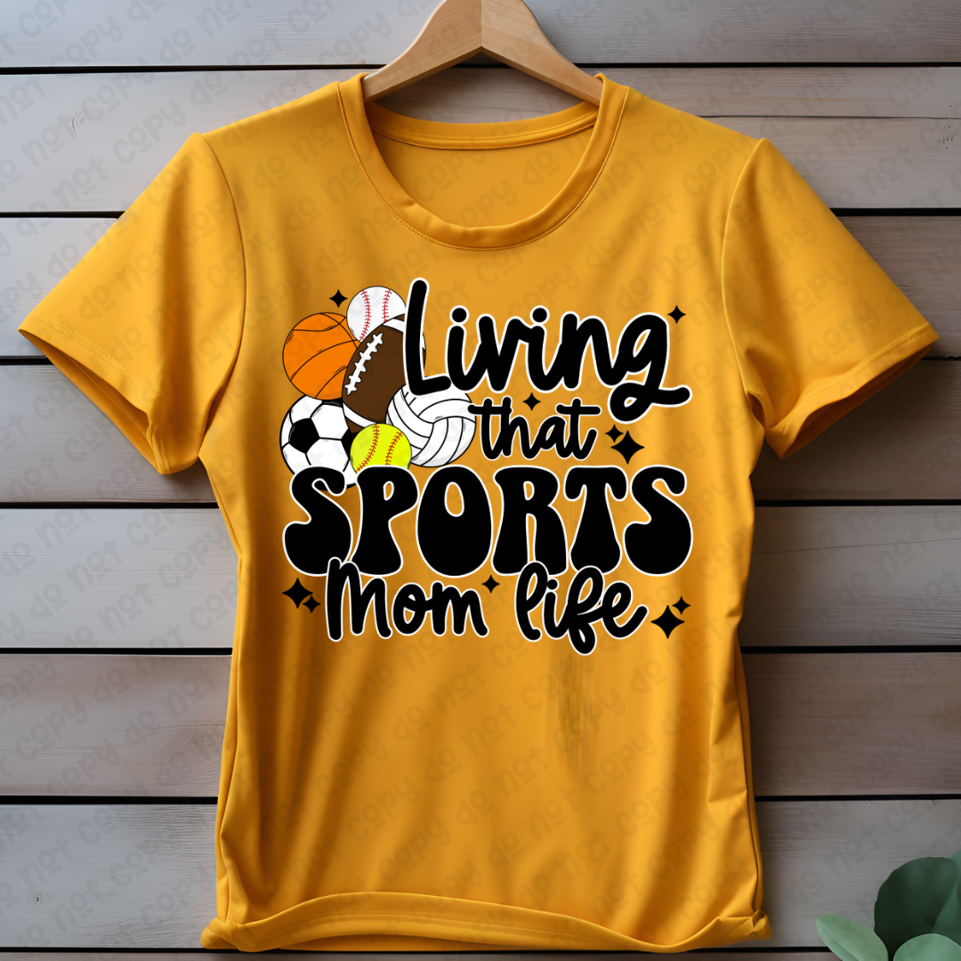 Living that sports mom life 35486 DTF transfer