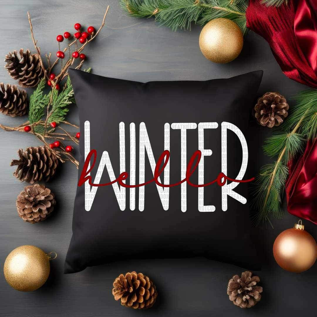 Winter (white and red font) 15449 DTF Transfer