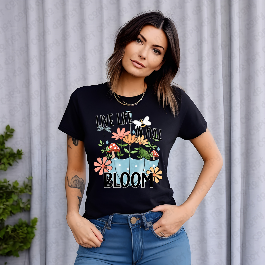 Live life in full bloom umbrella 35459 DTF transfer