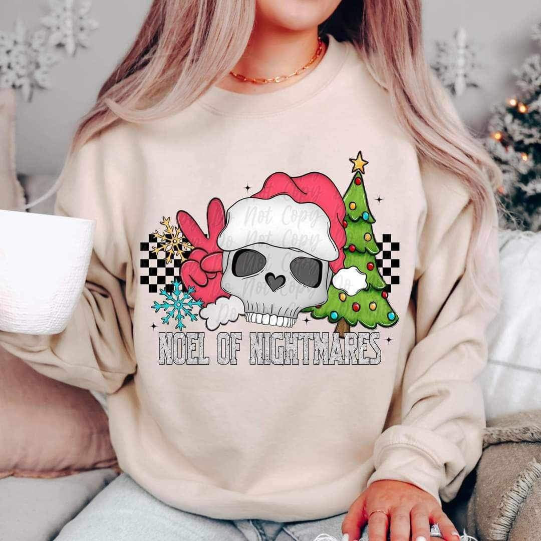 Noel of nightmares (peace, skull, tree) 10329 DTF TRANSFER