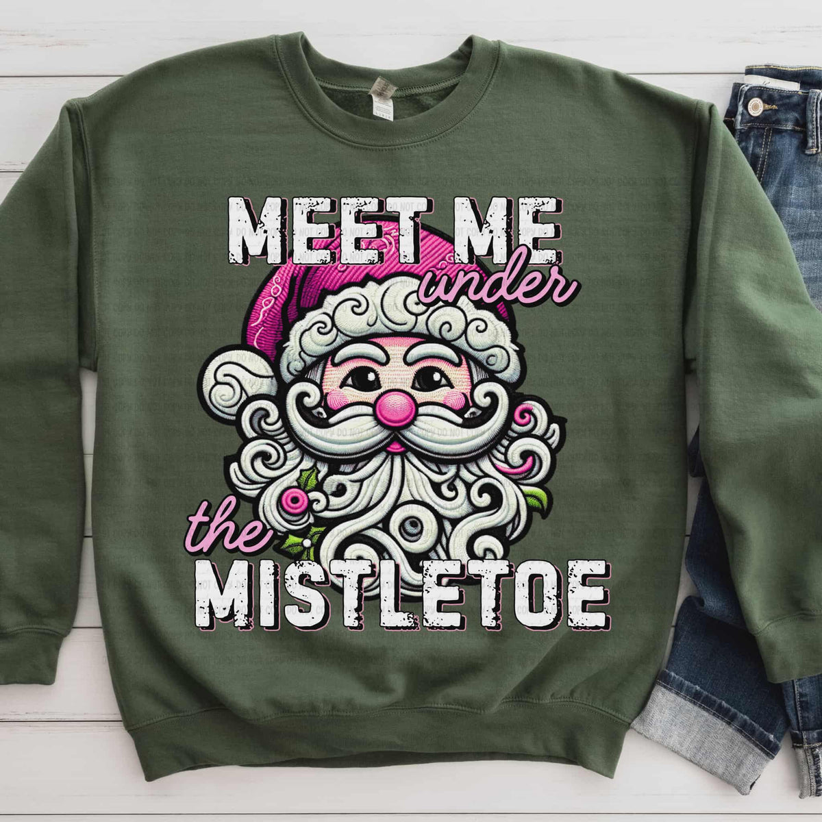Meet me under the mistletoe Santa (c’s) 114523 DTF Transfer