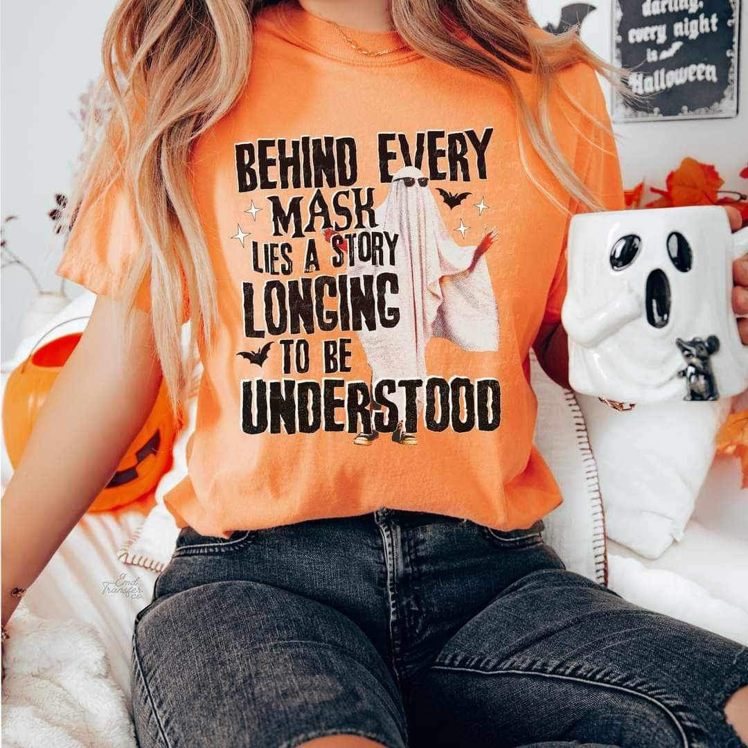 Behind every mash lies a story longing to be understood FEMALE GHOST 10335 DTF TRANSFER