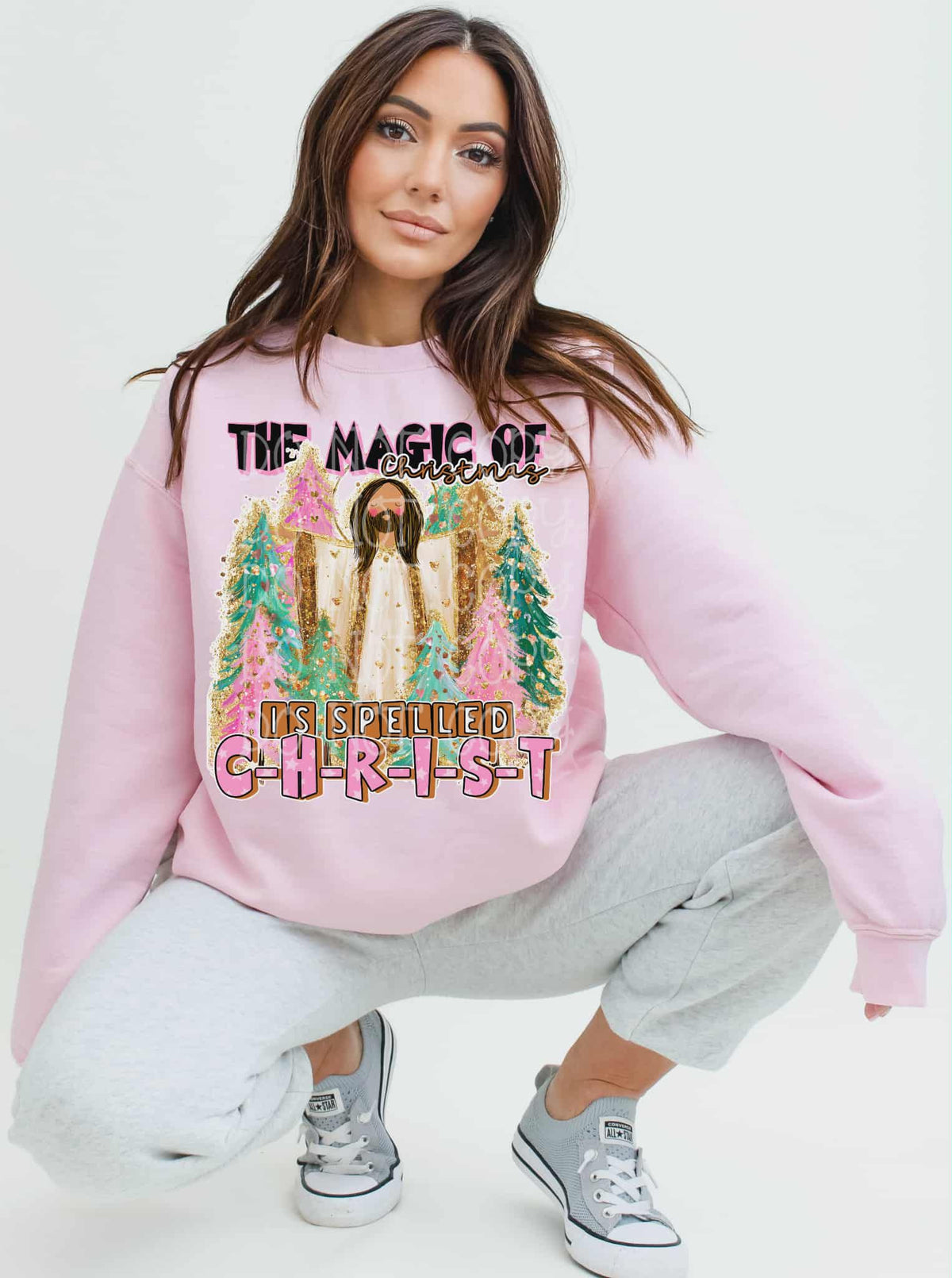 The Magic is Christmas is spelled Christ (c’s) 114513 DTF Transfer