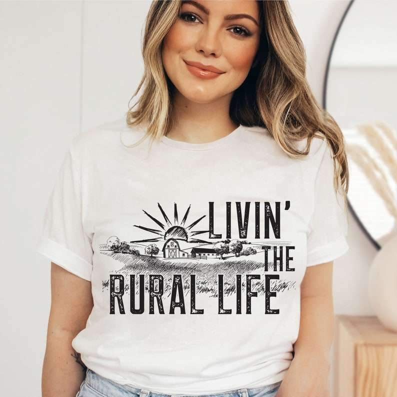 Livin that rural life BLACK 25488 DTF transfer