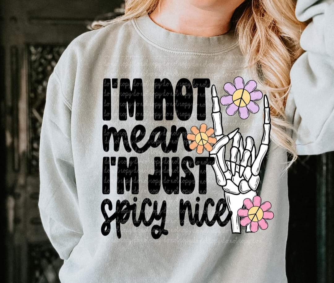 I’m not mean I’m just spicy nice 35450 DTF transfer