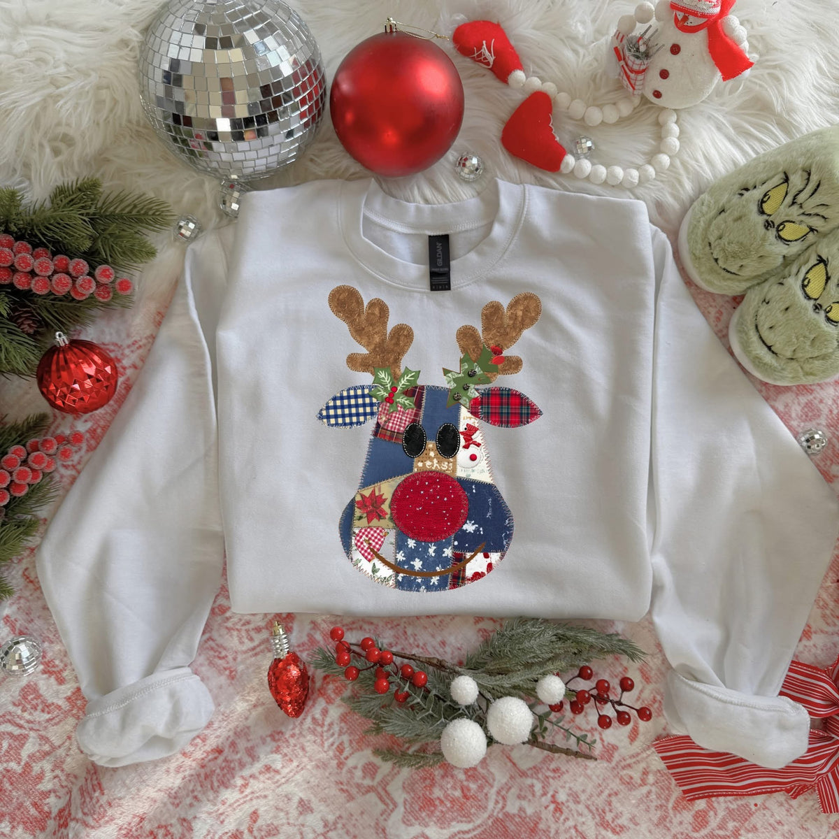 Patchwork Reindeer (exclusive) 114527 DTF Transfer