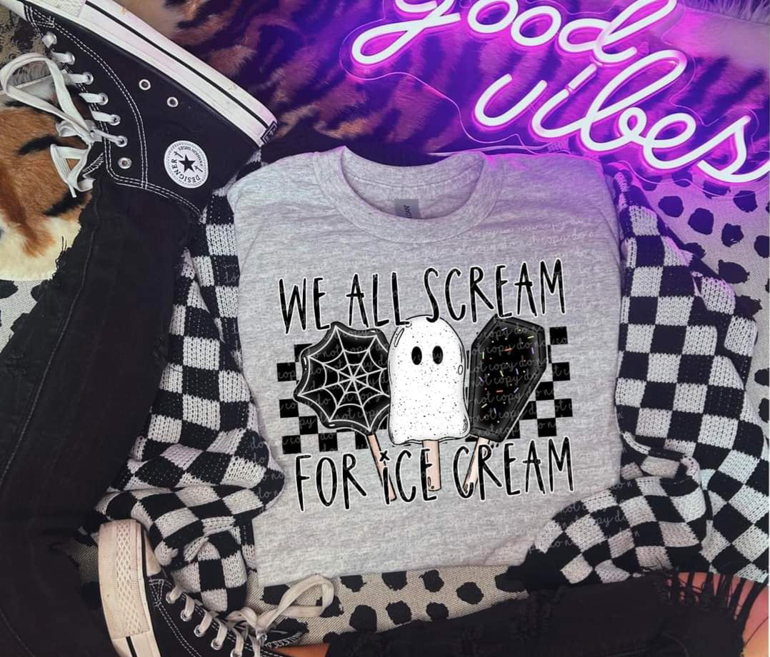 We all scream for ice cream ghost 35427 DTF transfer