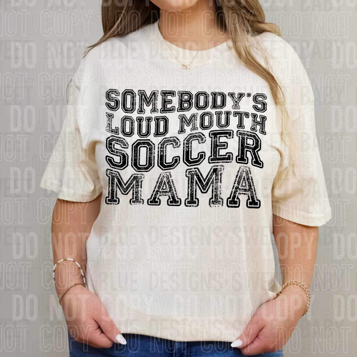 Somebodys loud mouth soccer BLACK 25514 DTF transfer