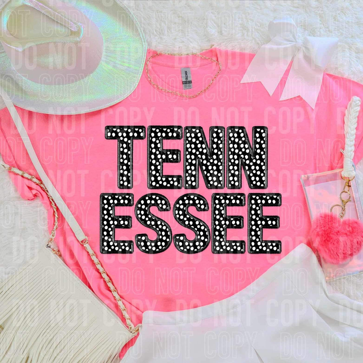 Tennessee polka dot faux embroidery 25546 DTF transfer