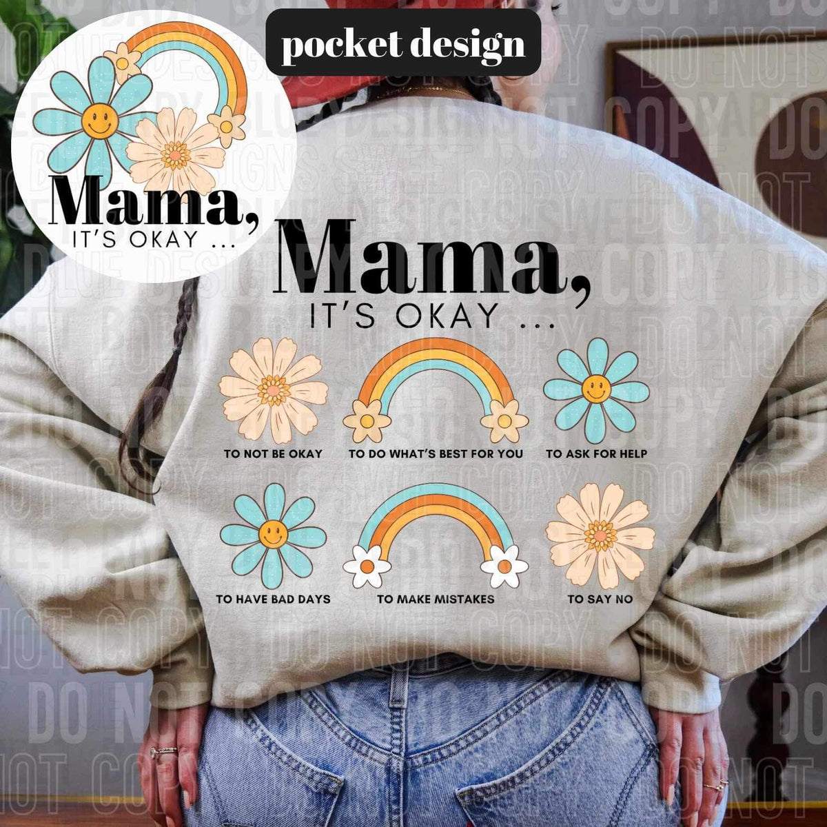 Mama its okay rainbow BACK 25503 DTF transfer