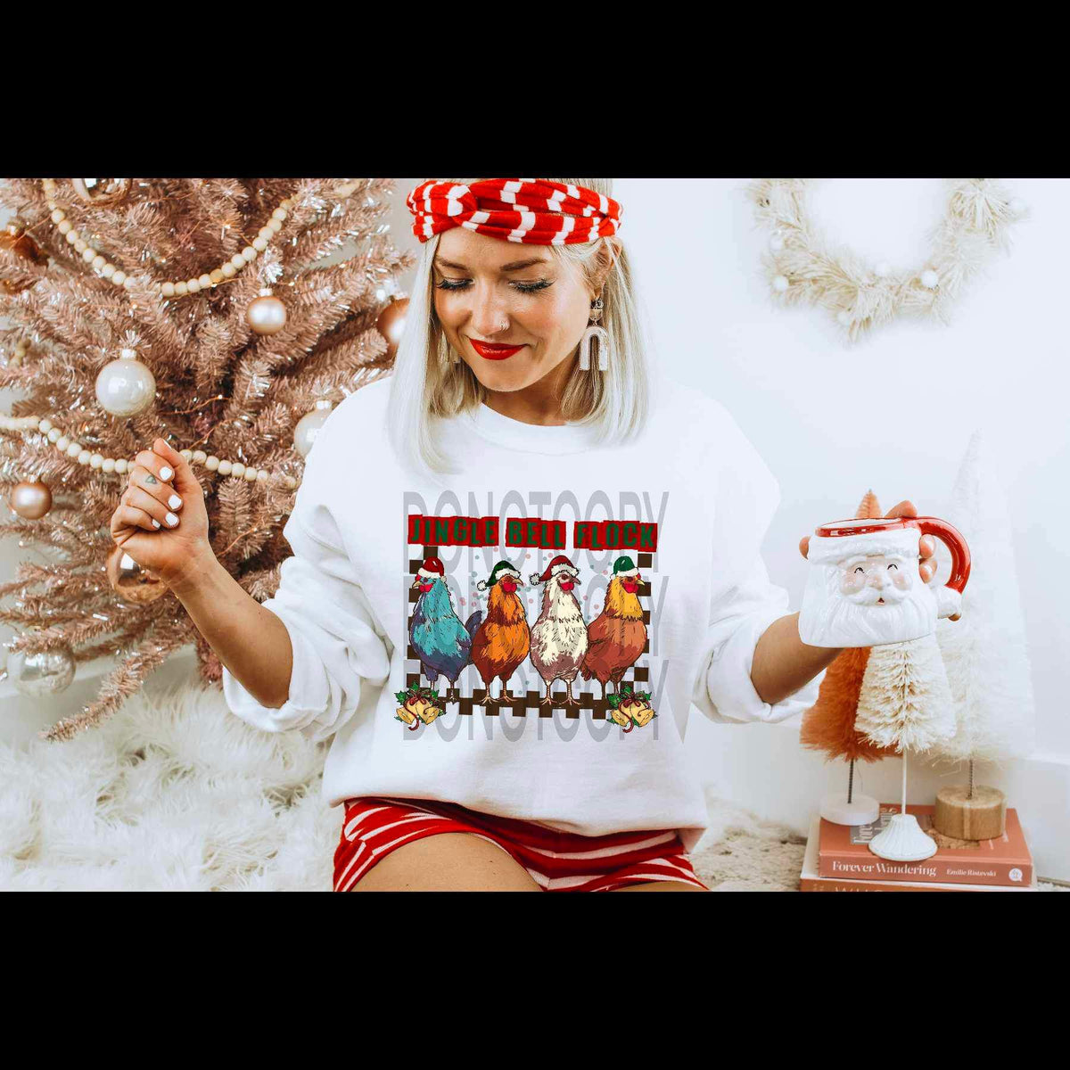 Jingle bell flock with chickens 15594 DTF Transfer