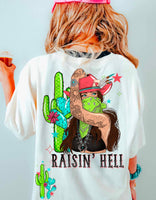 Raisin hell cowgirl (AG) 35541 DTF transfer