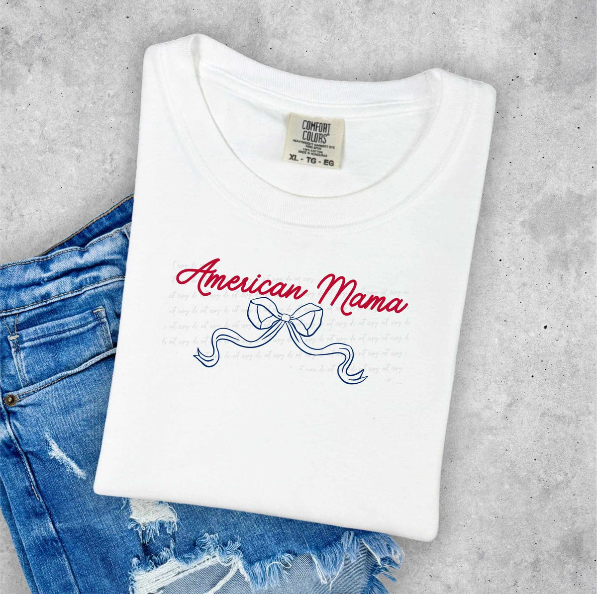 American mama blue bow 35565 DTF transfer
