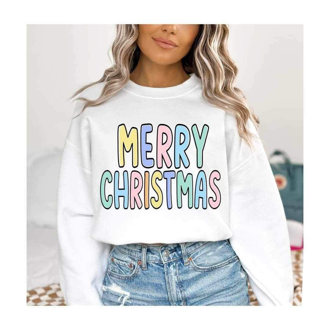 Merry Christmas pastel colors 15575 DTF Transfer