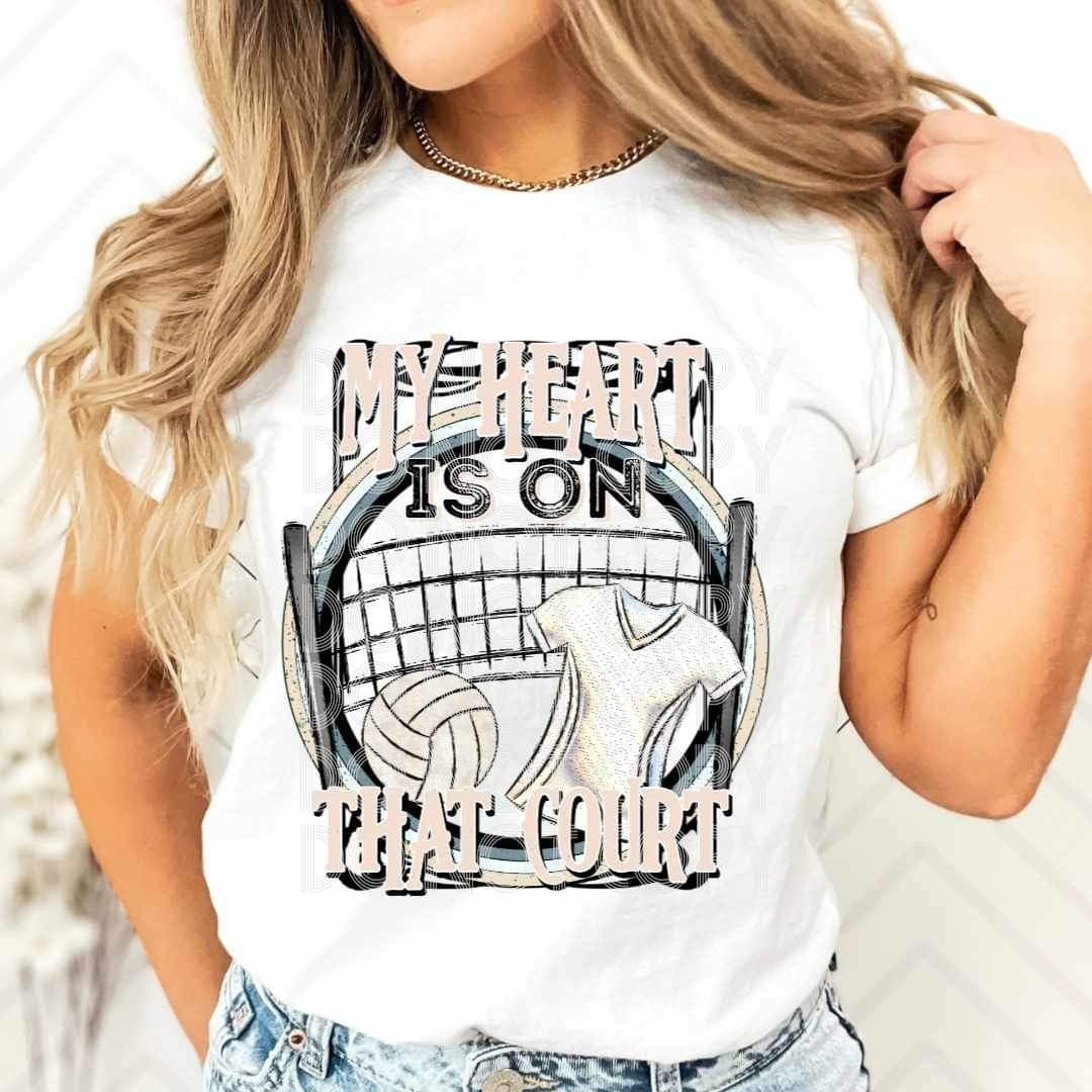 My heart is on that court volleyball (SSD) 25562 DTF transfer