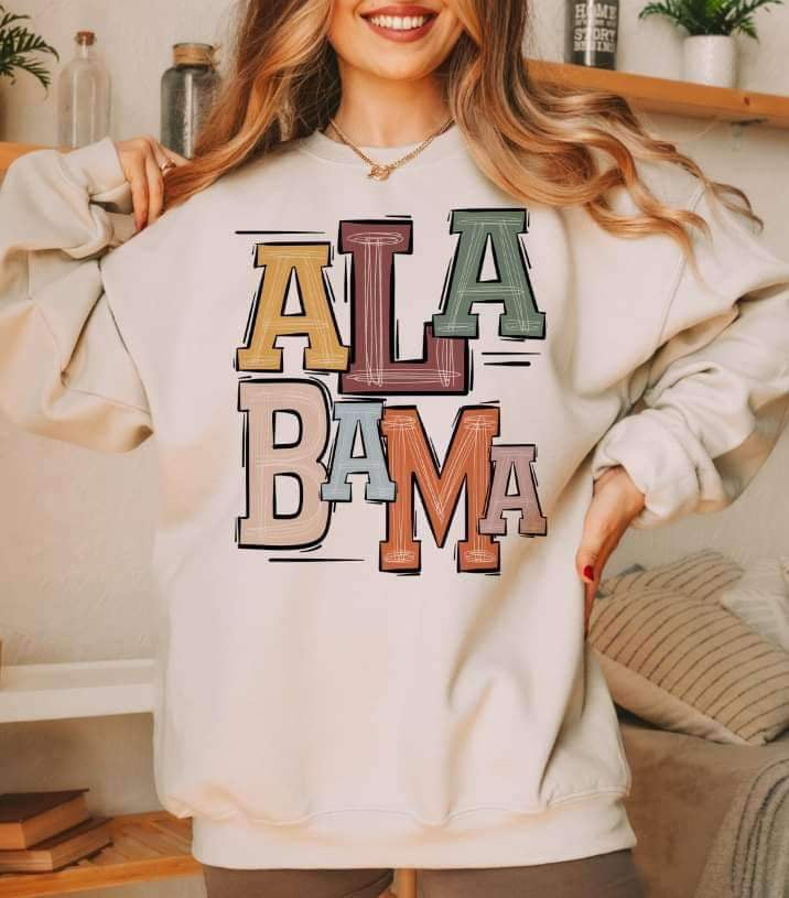 Alabama pastel font 15634 DTF Transfer