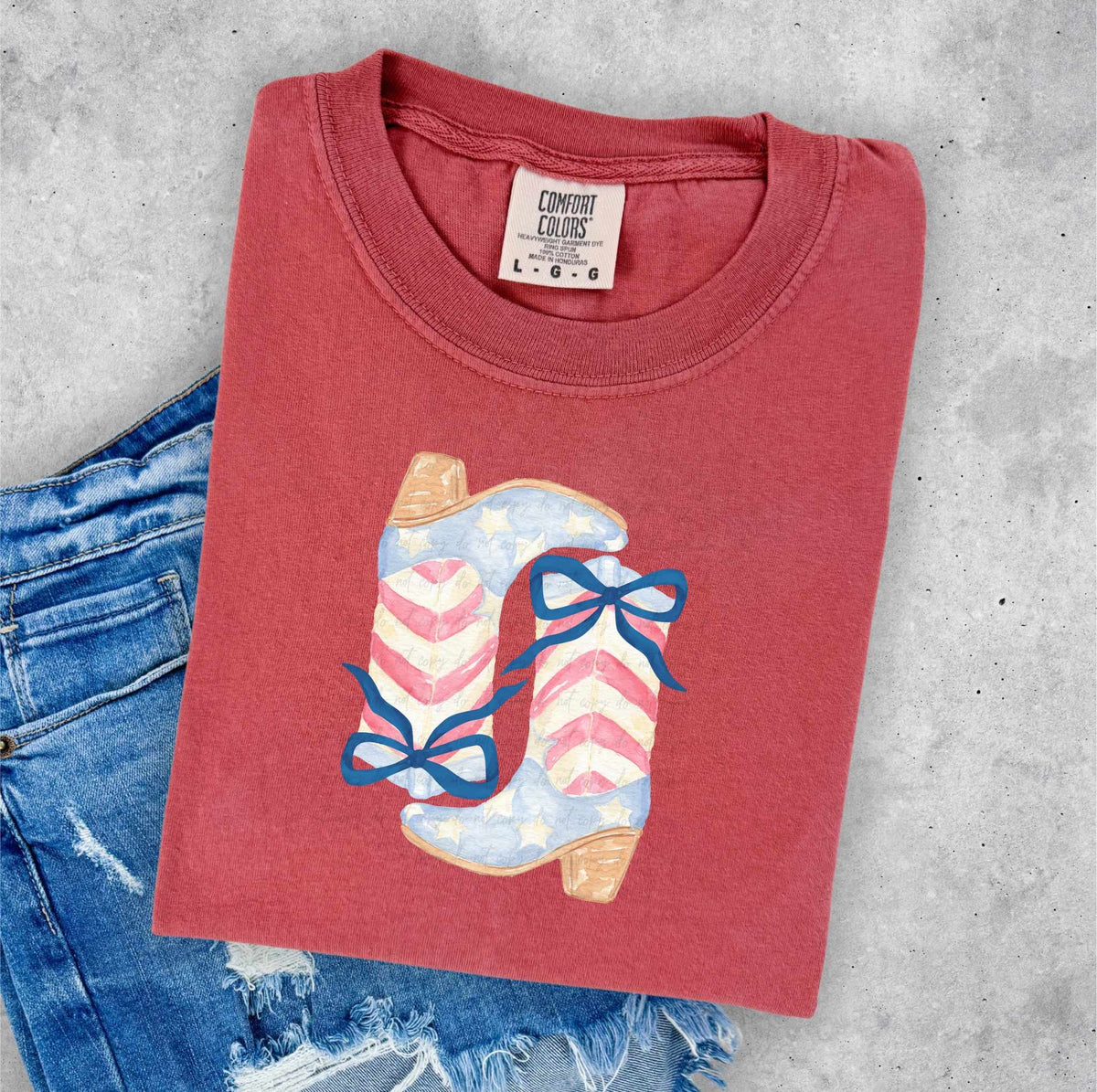 Patriotic boots DARK BLUE RIBBONS 35557 DTF transfer