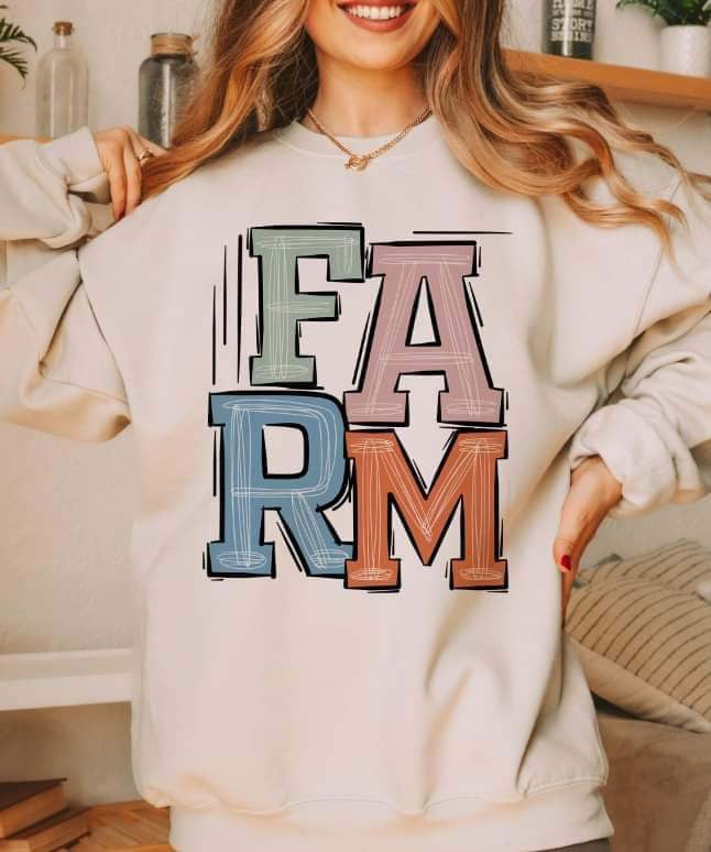 Farm pastel font 15632 DTF Transfer