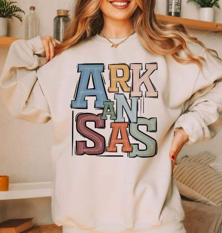 Arkansas pastel font 15631 DTF Transfer