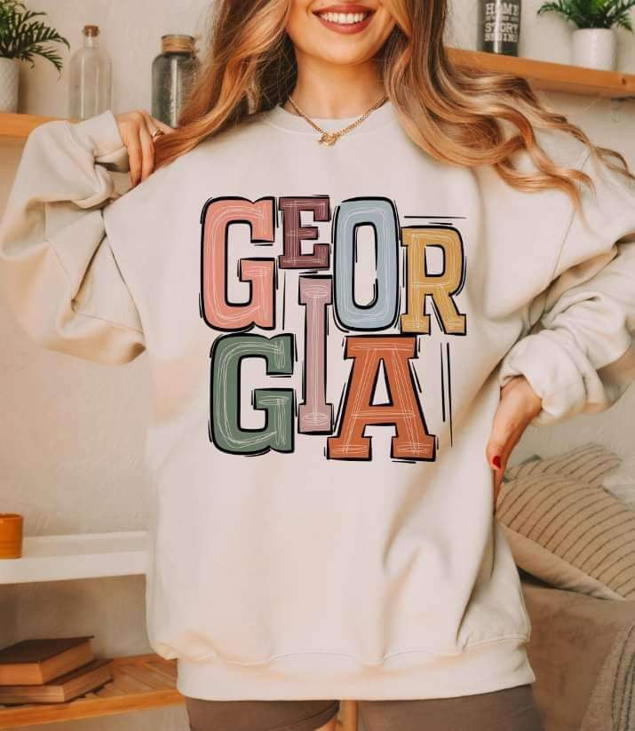 Georgia pastel font 15630 DTF Transfer
