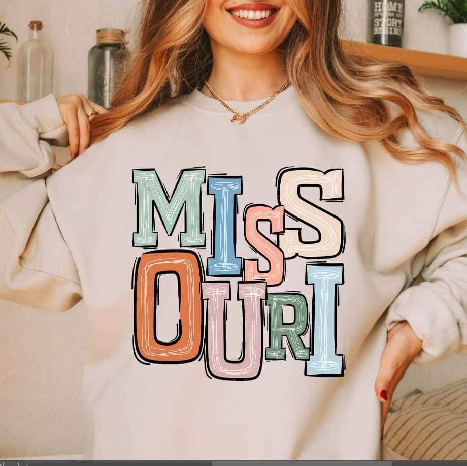 Missouri pastel font 15629 DTF Transfer