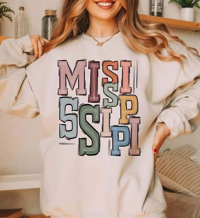 Mississippi pastel font 15627 DTF Transfer